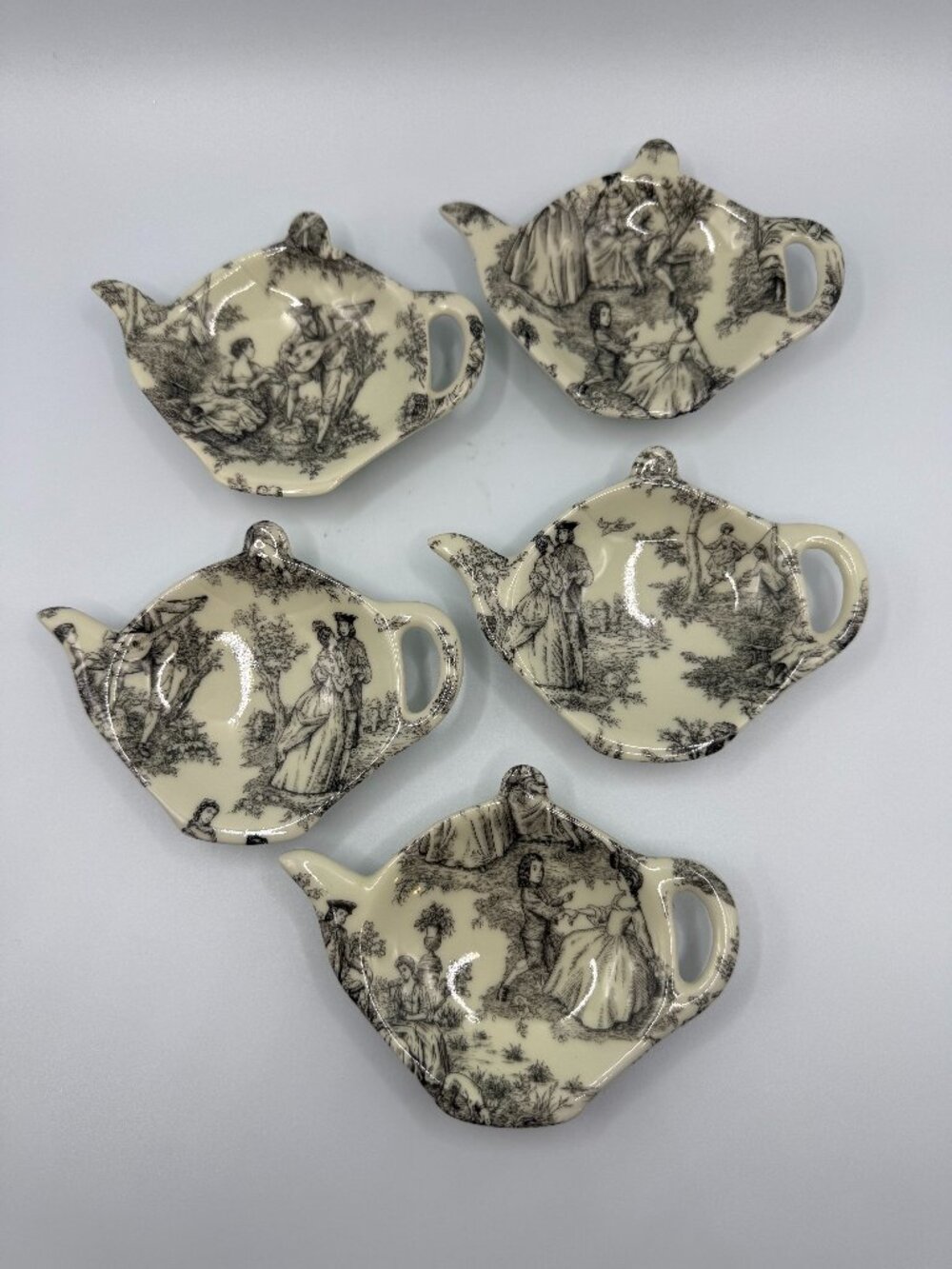 VTG Porcelain Tea Bag Holders Set/5